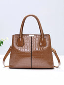 Bolsa de Ombro Shainy Feminina – Couro Brilhante e Grande Capacidade