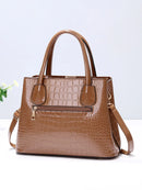 Bolsa de Ombro Shainy Feminina – Couro Brilhante e Grande Capacidade